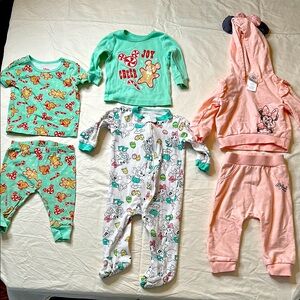 Disney Baby size 6-9 months  bundle. GREAT CONDITION. Includes 2 pajama sets,